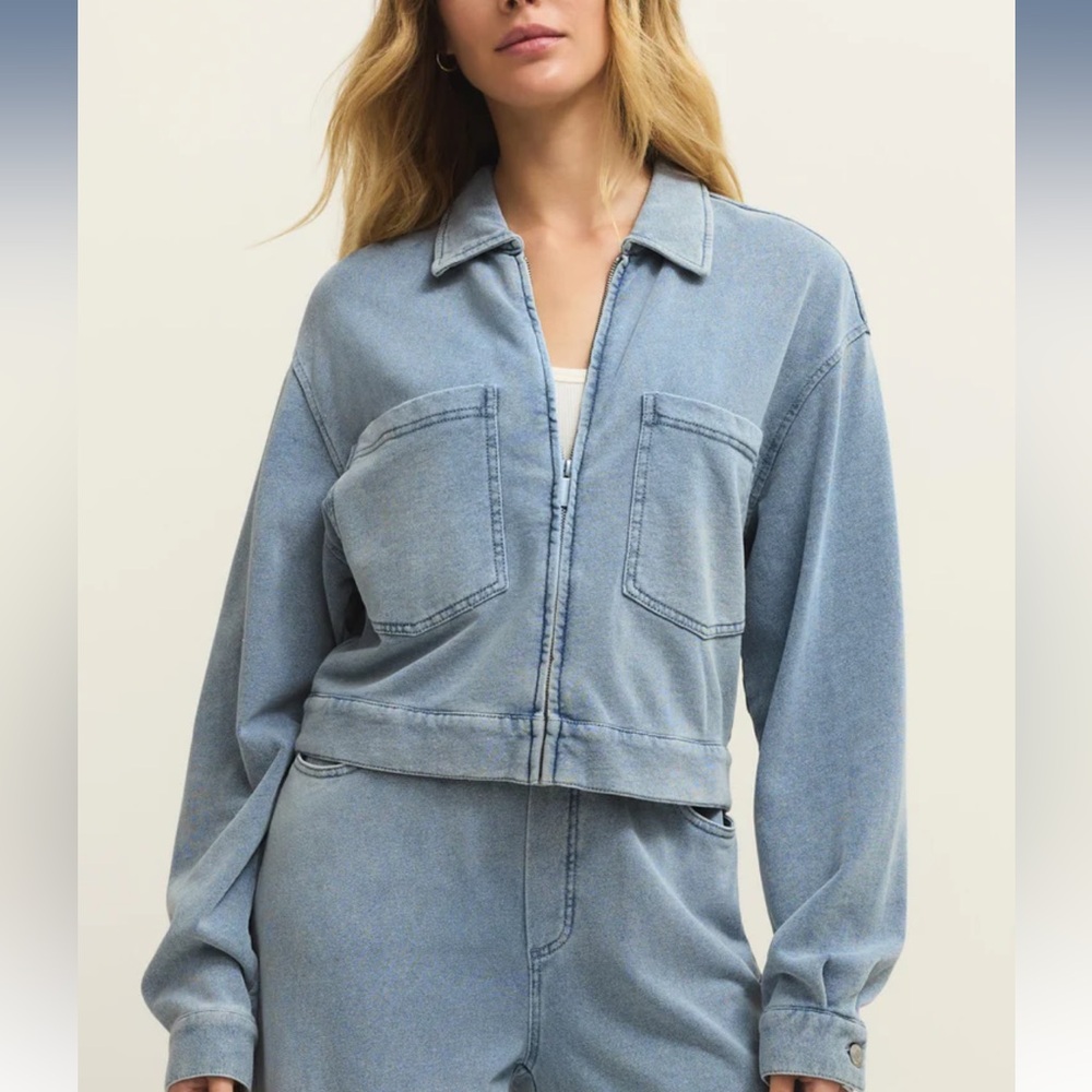 Nwt Z Supply Heritage Knit Denim Jacket